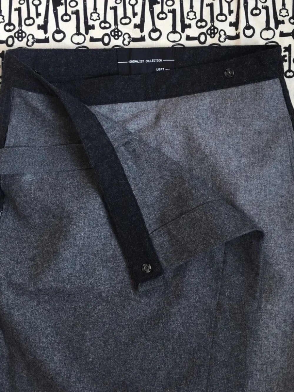 Loft minimalist collection wool wrap skirt